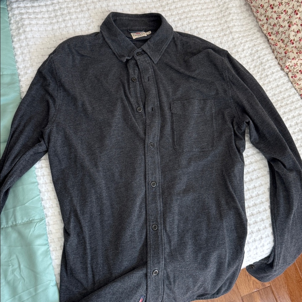 Faherty movement knit charcoal heather Button-Up Shirt
